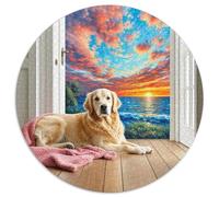 Golden Retriever 1000 Pezzi Di Puzzle Rotondo Creativo Dog Jigsaw Giocattolo Difficile E Impossibile Per Famiglia 1000pcs (67.5x67.5cm)
