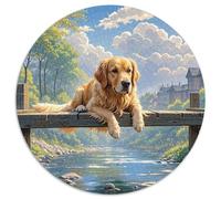 Golden Retriever 1000 Pezzi Di Rotonda Puzzle Classico Dog Jigsaw Regali Difficile E Impossibile Per Famiglia 1000pcs (67.5x67.5cm)