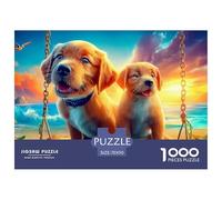 Golden Retriever 1000 Pezzi Pet Dog Puzzle Adulti Impegnativo E Difficile Per Difficoltà Sfida Per Adulti E Bambini Da 14 Anni E Più Decorazione Domestica Regalo Per Amore E Amico 70x50cm/1000pcs