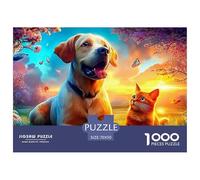 Golden Retriever 1000 Pezzi Pet Dog Puzzle Classici Impegnativo E Difficile Per Difficoltà Sfida Per Adulti E Bambini Da 14 Anni E Più Decorazione Domestica Regalo Per Amore E Amico 70x50cm/1000pcs