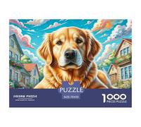 Golden Retriever 1000 Piece Jigsaw Puzzle For Adults Challenging Game Stress Relief Puzzle Exercise The Memory of The Brain for Adults And Kids, Age 12 Years Up 70x50cm/1000pcs