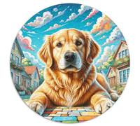 Golden Retriever 1000 Piece Jigsaw Puzzle For Adults Challenging Game Stress Relief Puzzle Exercise The Memory of The Brain for Men, Women, Elders, Seniors 1000pcs (67.5x67.5cm)