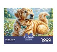Golden Retriever 1000 Piece Jigsaw Puzzle For Adults Family Challenge Toys Stress Relief Puzzle Cultivate The Spirit of Teamwork for The Whole Family, Gifts for Women, Gifts for Men 70x50cm/1000pcs