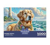 Golden Retriever 1000 Piece Jigsaw Puzzle For Adults Family Challenge Toys Stress Relief Puzzle Exercise The Memory of The Brain For Adults Gifts 38x26cm/1000pcs