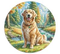 Golden Retriever 1000 Pieces Jigsaw Puzzles For Adults Challenging Game Stress Relieving Entertainment Cultivate The Spirit of Teamwork for Adults And Kids, Age 12 Years Up 1000pcs (67.5x67.5cm)