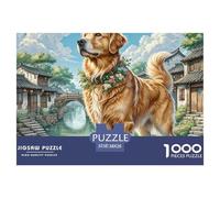 Golden Retriever 1000 Pieces Jigsaw Puzzles For Adults Educational Games Stress Relieving Entertainment Cultivate The Spirit of Teamwork for Family Decorations 38x26cm/1000pcs