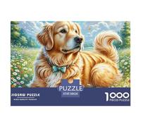 Golden Retriever 1000 Pieces Jigsaw Puzzles For Adults Family Challenge Toys Stress Relieving Entertainment Exercise The Memory of The Brain for Adults And Kids, Age 12 Years Up 38x26cm/1000pcs