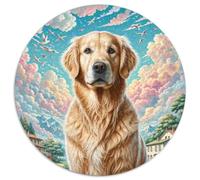 Golden Retriever 1000 Teile Schwieriges Großes Stressabbau-Spielzeug Animali Circular Puzzles Für Erwachsene Und Kinder Pädagogisches Beste Geschenk 1000pcs (67.5x67.5cm)