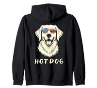 Golden Retriever 4 luglio è un hot dog bandiera degli Stati Uniti hot dog Felpa con Cappuccio