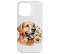 Golden Retriever Acquerello Sorridente Amante Cane Art Beige Custodia per iPhone 14 Pro Max