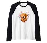 Golden Retriever, Amante dei Cani Cuori Maglia con Maniche Raglan