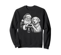 Golden Retriever Babbo Natale a Forma di Cuore per Amanti dei Cani di Natale Felpa