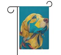 Golden Retriever - Bandiera da giardino con ritratto stagionale, in iuta su entrambi i lati, 30,5 x 45,7 cm
