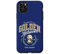 Golden Retriever Bianco Pelo Chiaro Paninaro Preppy Classico Custodia per iPhone 11 Pro Max