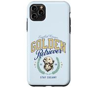 Golden Retriever Bianco Pelo Chiaro Paninaro Preppy Classico Custodia per iPhone 11 Pro Max