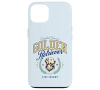 Golden Retriever Bianco Pelo Chiaro Paninaro Preppy Classico Custodia per iPhone 13