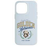 Golden Retriever Bianco Pelo Chiaro Paninaro Preppy Classico Custodia per iPhone 14 Pro Max