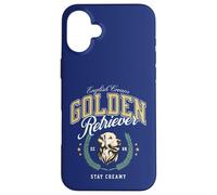 Golden Retriever Bianco Pelo Chiaro Paninaro Preppy Classico Custodia per iPhone 16 Plus