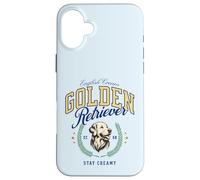Golden Retriever Bianco Pelo Chiaro Paninaro Preppy Classico Custodia per iPhone 16 Plus