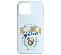 Golden Retriever Bianco Pelo Chiaro Paninaro Preppy Classico Custodia per iPhone 16 Pro Max