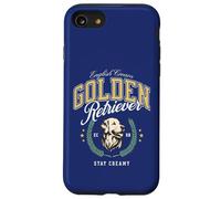 Golden Retriever Bianco Pelo Chiaro Paninaro Preppy Classico Custodia per iPhone SE (2020) / 7/8