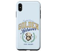 Golden Retriever Bianco Pelo Chiaro Paninaro Preppy Classico Custodia per iPhone XS Max