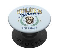 Golden Retriever Bianco Pelo Chiaro Paninaro Preppy Classico PopSockets PopGrip Adesivo