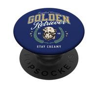 Golden Retriever Bianco Pelo Chiaro Paninaro Preppy Classico PopSockets PopGrip Adesivo