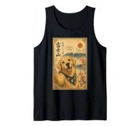 Golden Retriever Blogger al Monte Fuji in Stile sumi-e Canotta