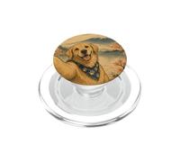 Golden Retriever blogger al Monte Fuji in stile sumi-e PopSockets PopGrip per MagSafe