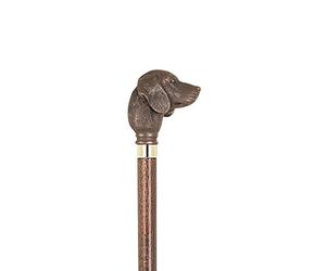 Golden Retriever Bronzed Top Walking Stick by Charles Buyers