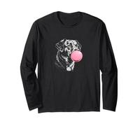 Golden Retriever Bubble Gum, simpatico cane hipster nero Maglia a Manica