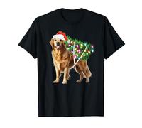 Golden Retriever Cane Albero di Natale Illuminazione Natale Maglietta