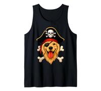 Golden Retriever Cane Pirata Jolly Roger Bandiera Halloween Canotta