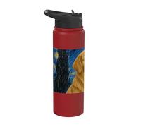 Golden Retriever Cane Van Gogh Notte Stellata Stainless Steel Insulated Water Bottle
