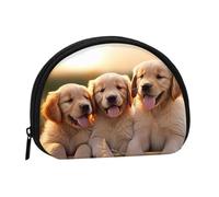 Golden Retriever Cani Cuccioli Animali domestici Mini Borsa di Stoccaggio Shell Portafoglio Piccolo Portamonete con Mini con Cerniera Cambiare Borsa per Monete Chiavi Puoi anche Conservare Tutti I