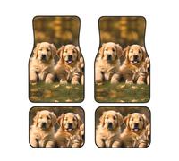 Golden Retriever cani cuccioli animali domestici stampa auto protezione set 4 pezzi tappetini Fit veicolo antiscivolo cuscino impermeabile