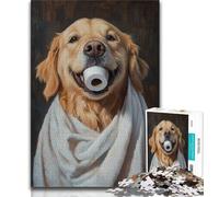 Golden Retriever che gioca con la carta igienica, puzzle da 1000 pezzi per adolescenti e adulti, antistress, sfida difficile, decorazioni e regali unici per la casa, 50x75cm