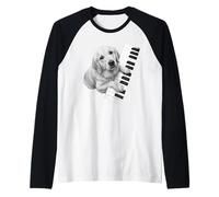 Golden Retriever che suona pianoforte pianista amante dei cani Maglia con Maniche Raglan