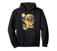 Golden Retriever Che Ulula alla Luna Meme Divertente Cane degli Anni '90 Felpa con Cappuccio