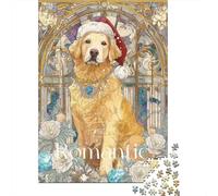 Golden Retriever Christmas Card Puzzle Impossible 1000 Pezzi Decorazione Per La Casa. Rilassamento E Intelligence Per Adulti E Ragazzi Da 14 Anni 70x50cm/1000pcs