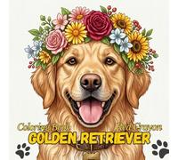 Golden Retriever Coloring Book: 50 Stress Relieving Coloring Pages, Perfect Gift for Dog Lovers