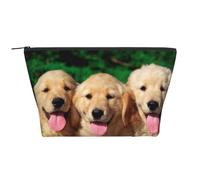 Golden Retriever con cane personalizzato con faccia sorridente, Borsa da toilette Borsa per trucco Borsa per cosmetici Borsa da toilette da viaggio portatile