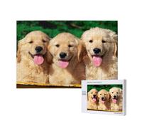 Golden Retriever con faccia sorridente cane personalizzato,Puzzle in legno da 1000 pezzi per famiglie, puzzle per adulti e adolescenti