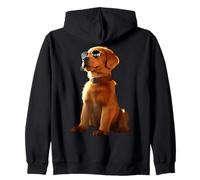 Golden Retriever con Occhiali da Sole Amo i Cani Felpa con Cappuccio