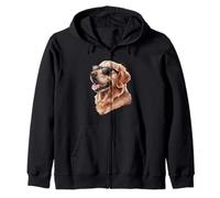 Golden Retriever Con Occhiali Da Sole Cool Vibes Felpa con Cappuccio