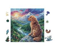 Golden Retriever Cottage Puzzle 100 Pezzi Per Principianti Assoluti Cartone Rigido Difficoltà Bassa Per Imparare Con Guida Passo Passo Qualità Garantita Con Poster 28x28cm