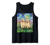 Golden Retriever Cuccioli Carino Starry Night Dog Lover Art Aja Canotta