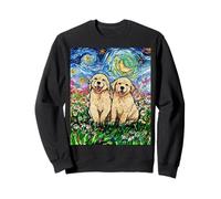 Golden Retriever Cuccioli Carino Starry Night Dog Lover Art Aja Felpa