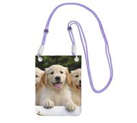 Golden Retriever Cuccioli Crossbody Borsa per telefono per donne e uomini impermeabile mini borsa per cellulare portafoglio piccola borsa a tracolla con tracolla regolabile da viaggio per telefono